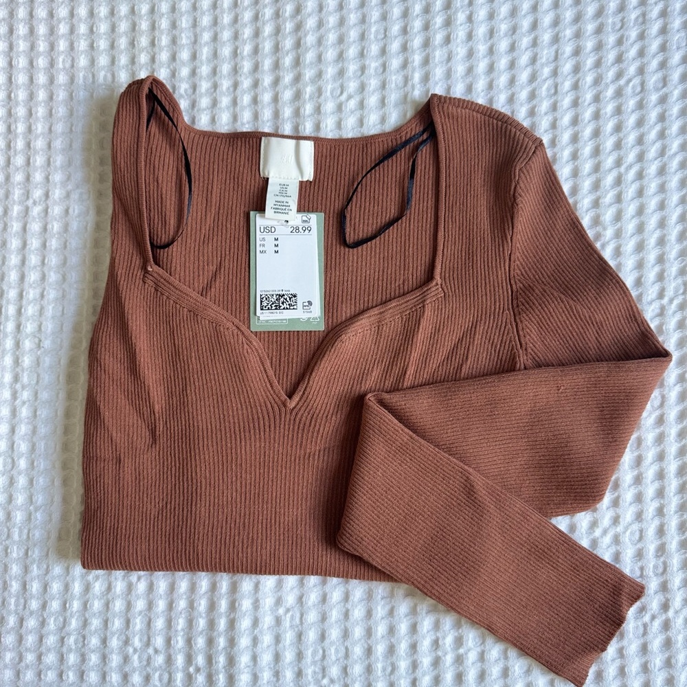 Mauve/Pink Ribbed Knit Top - NWT